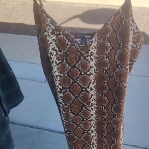 Fashion Nova Brown Snake Print Dress